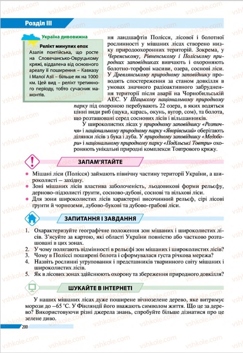 Страница 200 | Підручник Географія 8 клас В.М. Бойко, І.Л. Дітчук, Л.Б. Заставецька 2016