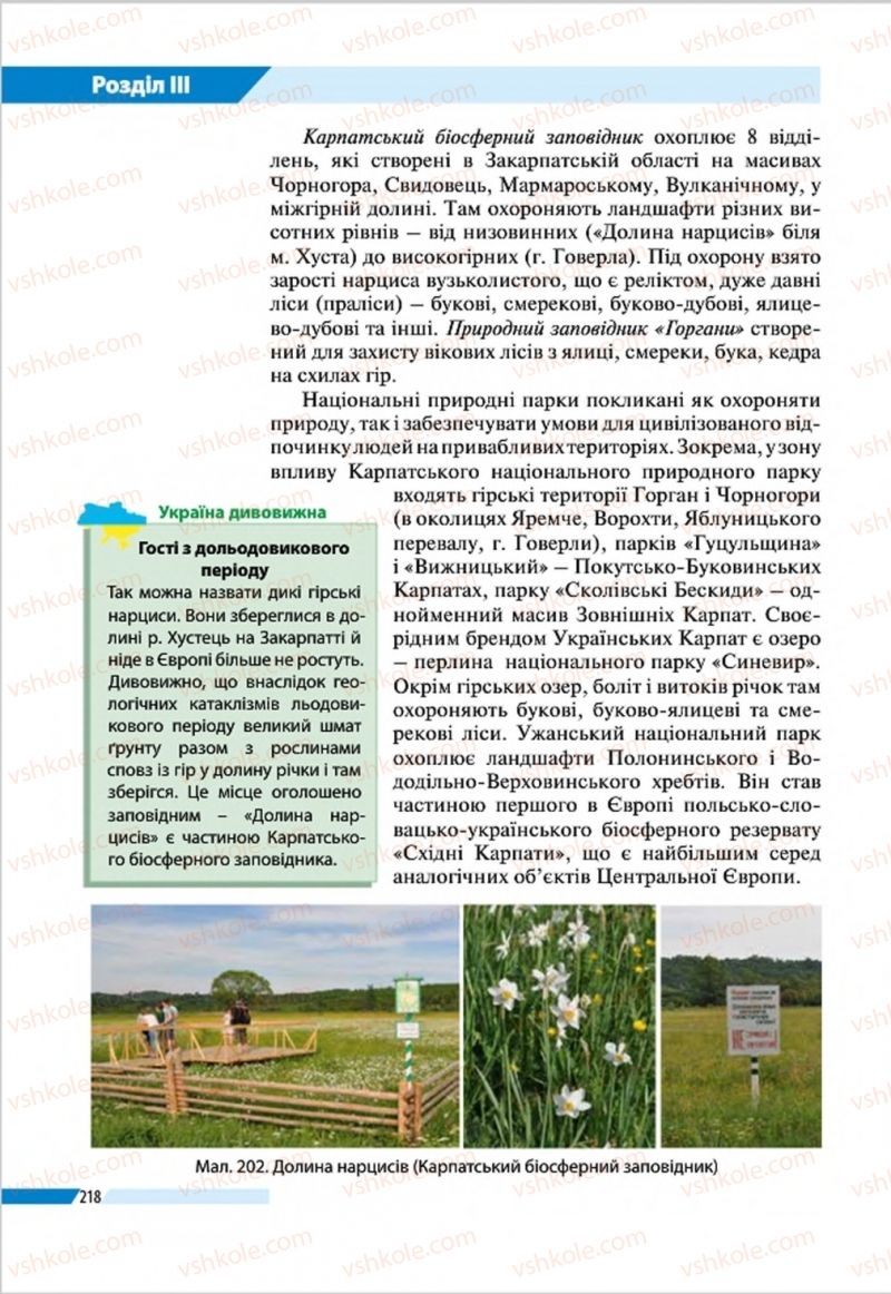 Страница 218 | Підручник Географія 8 клас В.М. Бойко, І.Л. Дітчук, Л.Б. Заставецька 2016