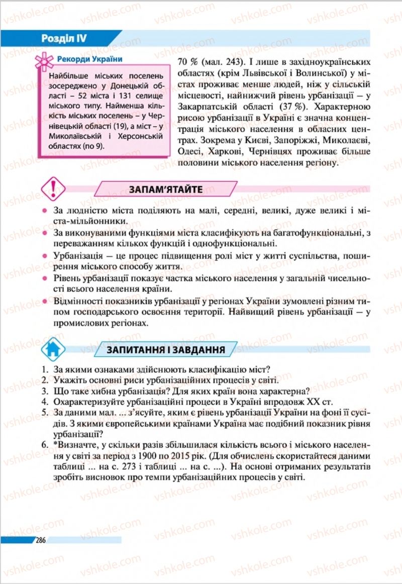 Страница 286 | Підручник Географія 8 клас В.М. Бойко, І.Л. Дітчук, Л.Б. Заставецька 2016