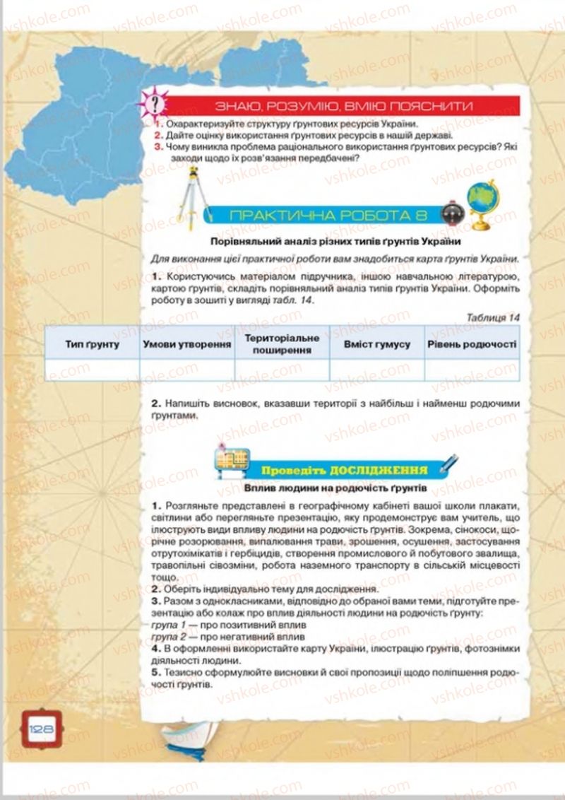 Страница 128 | Підручник Географія 8 клас О.М. Топузов, О.Ф. Надтока, Л.А. Покась 2016