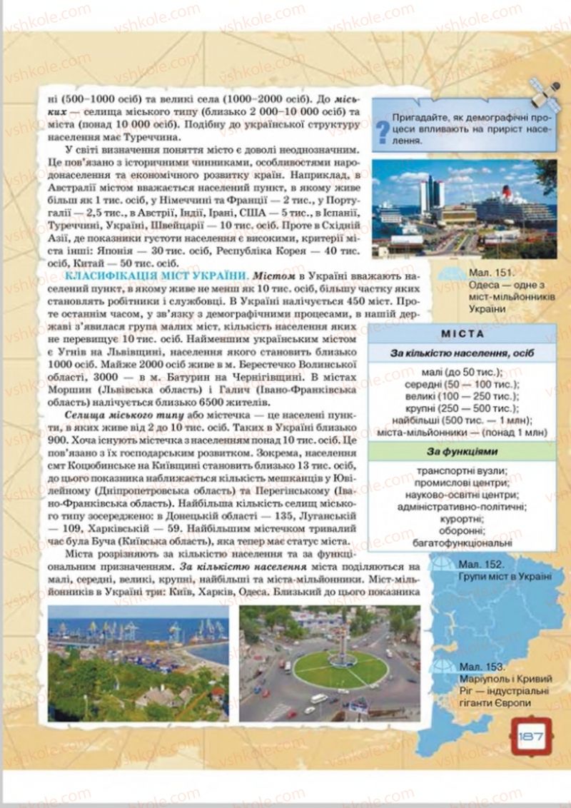 Страница 187 | Підручник Географія 8 клас О.М. Топузов, О.Ф. Надтока, Л.А. Покась 2016