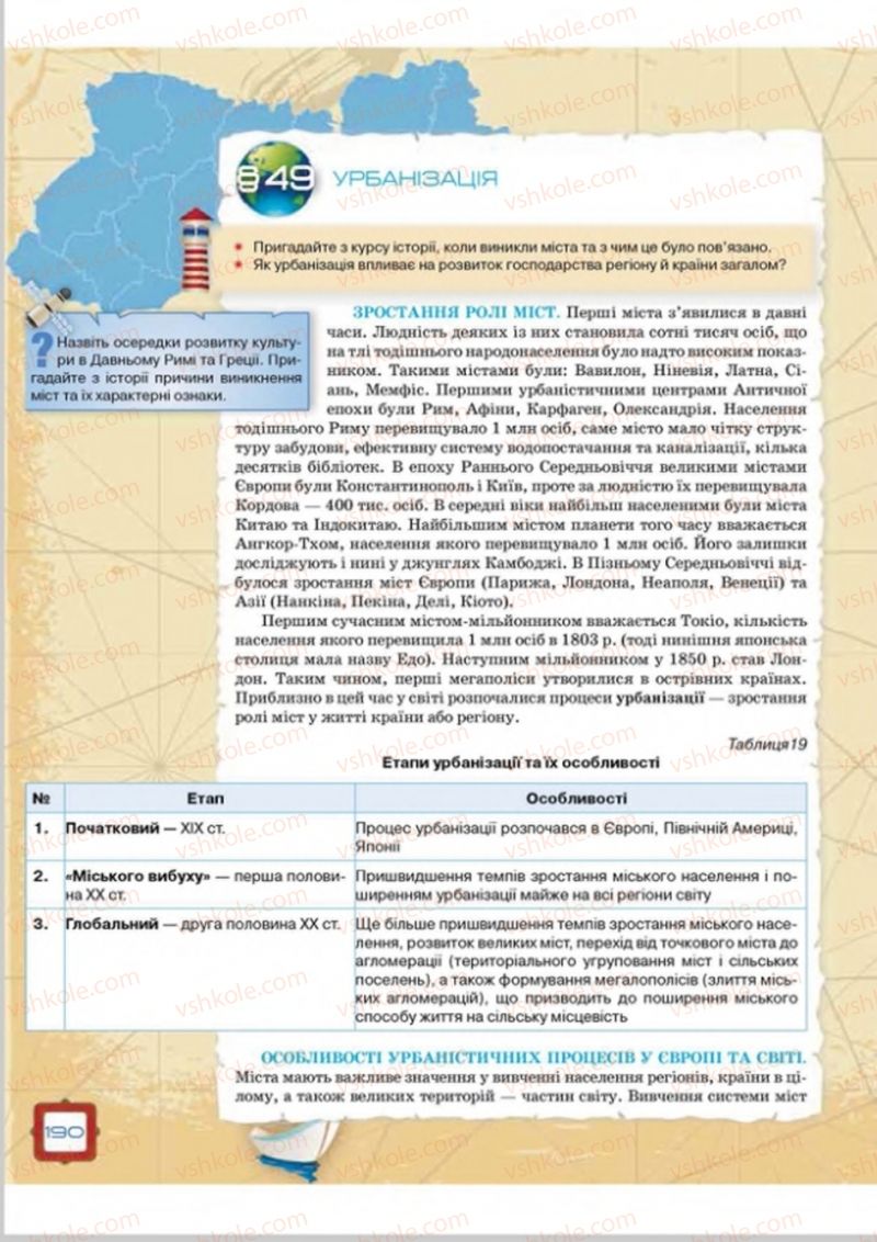 Страница 190 | Підручник Географія 8 клас О.М. Топузов, О.Ф. Надтока, Л.А. Покась 2016