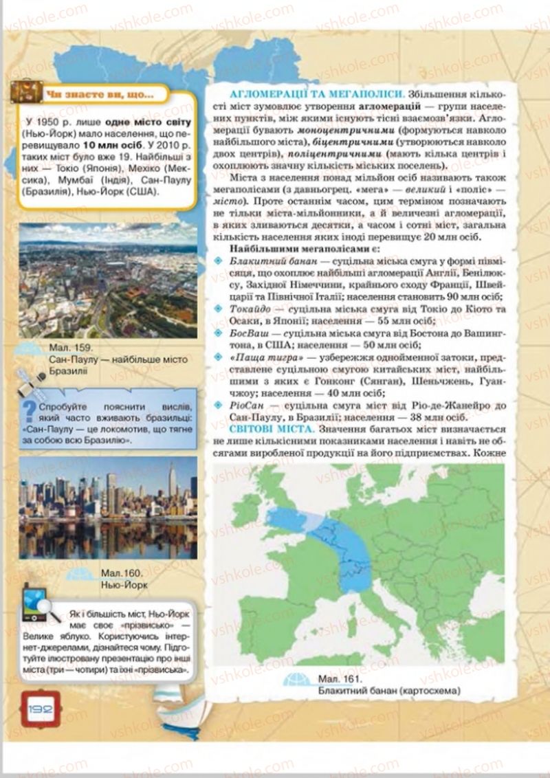 Страница 192 | Підручник Географія 8 клас О.М. Топузов, О.Ф. Надтока, Л.А. Покась 2016