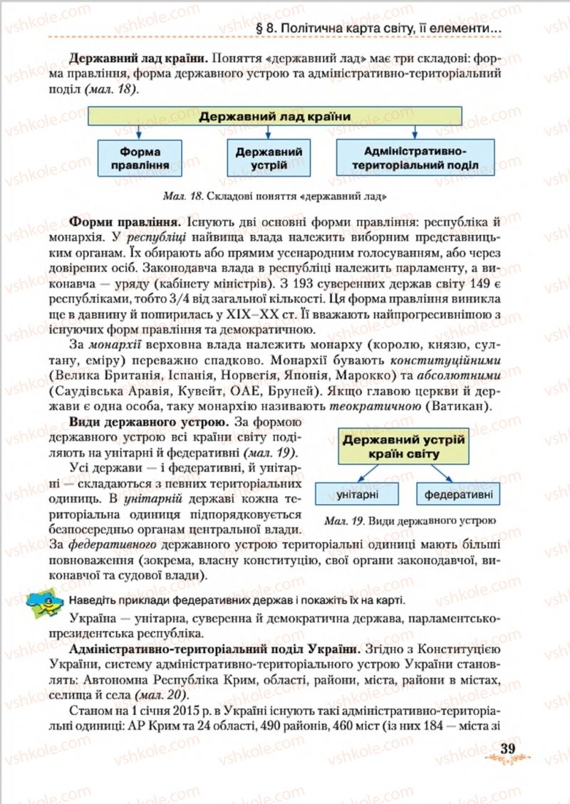 Страница 39 | Підручник Географія 8 клас Т.Г. Гільберг, Л.Б. Паламарчук, В.В. Совенко 2016