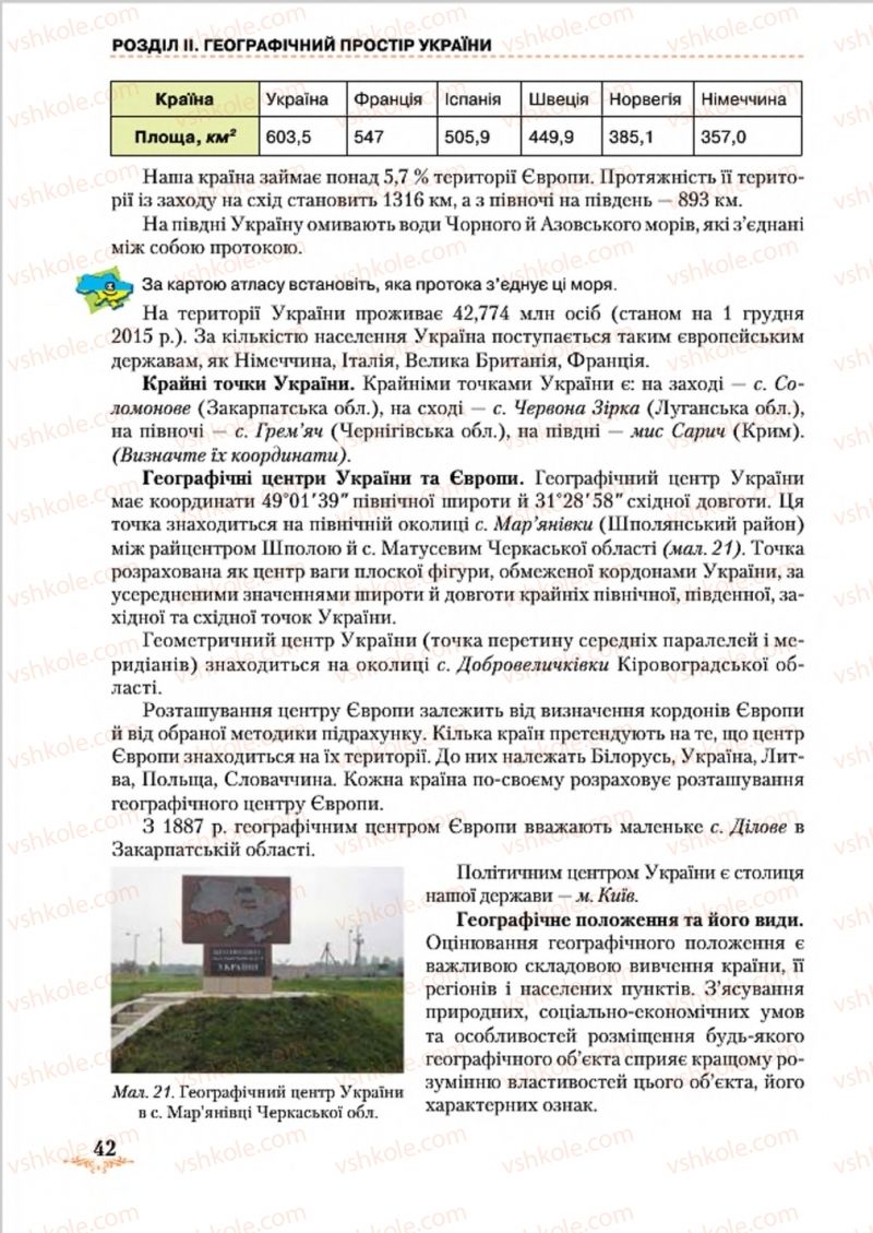 Страница 42 | Підручник Географія 8 клас Т.Г. Гільберг, Л.Б. Паламарчук, В.В. Совенко 2016
