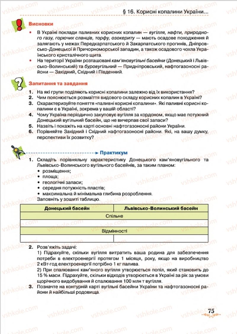 Страница 75 | Підручник Географія 8 клас Т.Г. Гільберг, Л.Б. Паламарчук, В.В. Совенко 2016