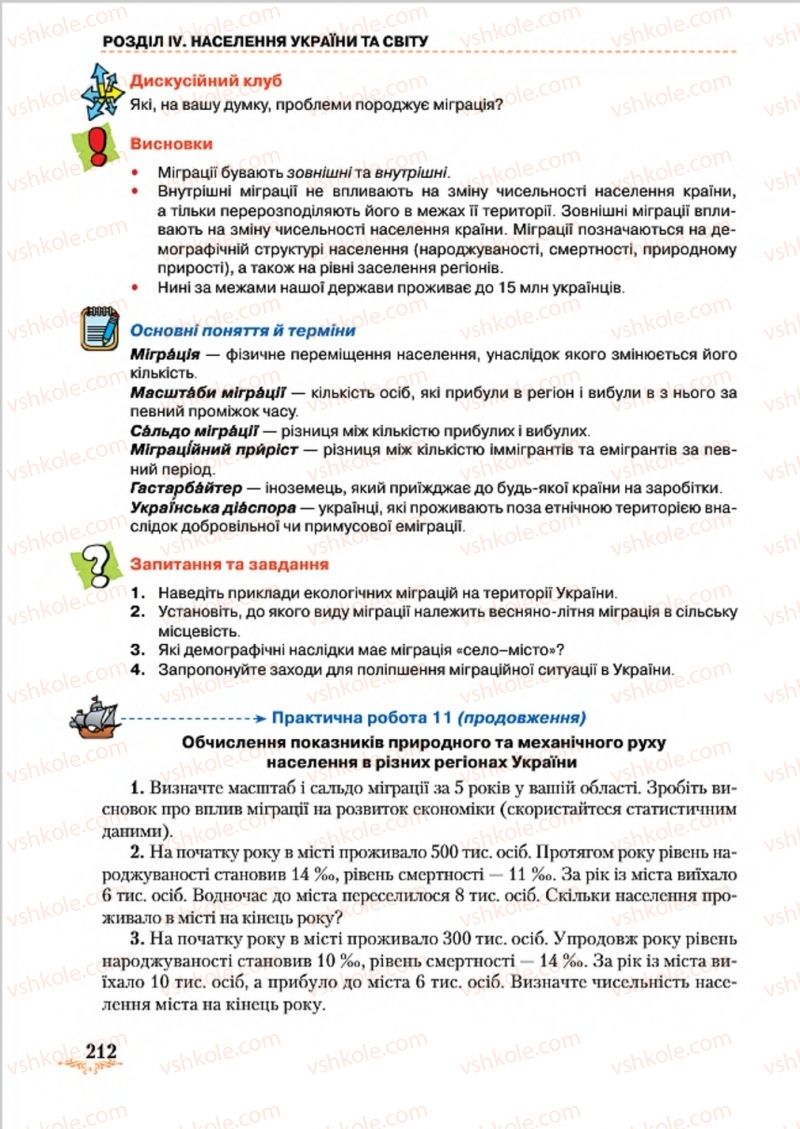 Страница 212 | Підручник Географія 8 клас Т.Г. Гільберг, Л.Б. Паламарчук, В.В. Совенко 2016