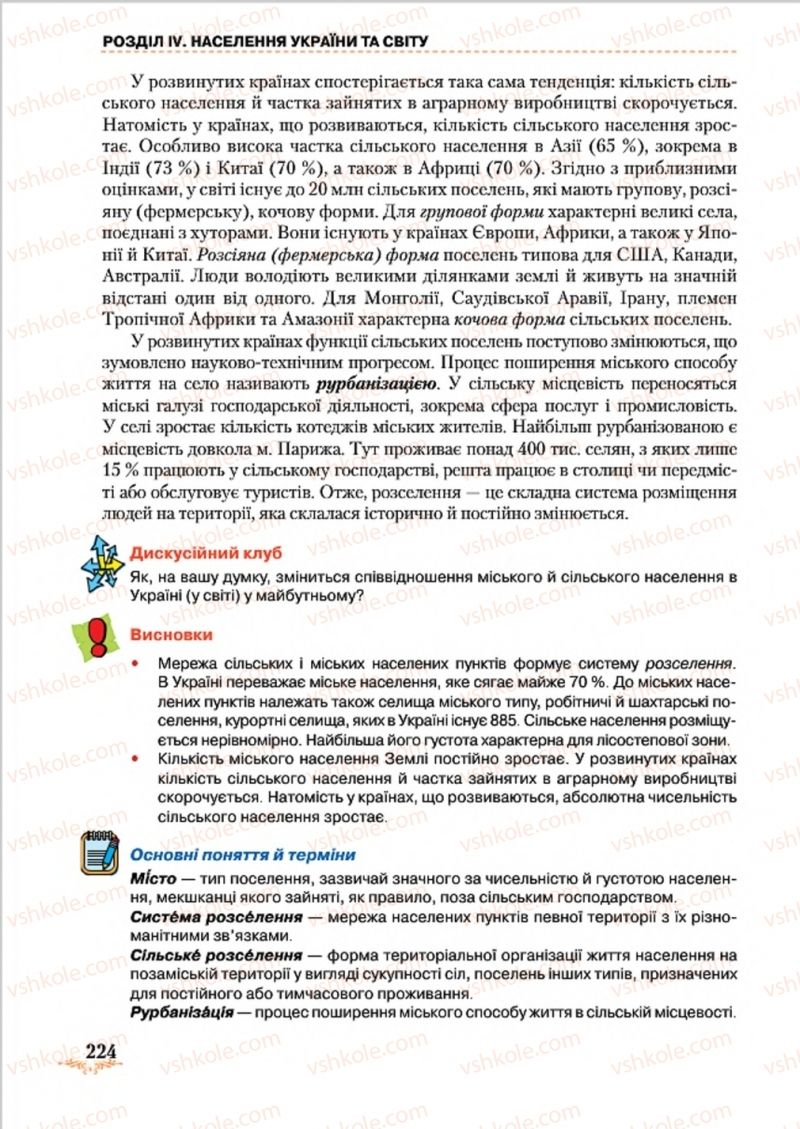 Страница 224 | Підручник Географія 8 клас Т.Г. Гільберг, Л.Б. Паламарчук, В.В. Совенко 2016
