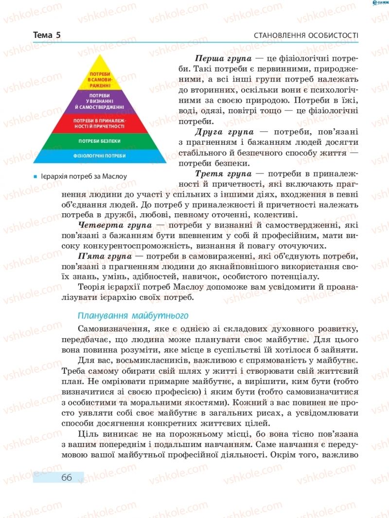 Страница 66 | Підручник Основи здоров'я 8 клас О.В. Тагліна 2016