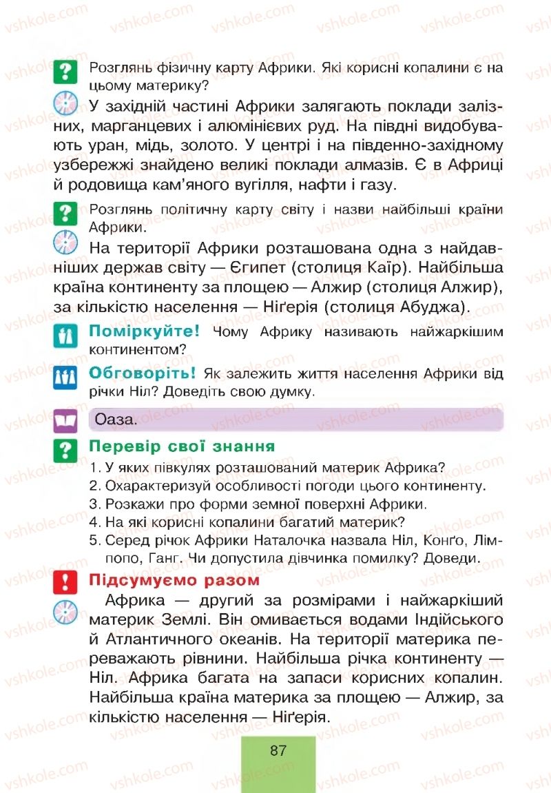 Страница 87 | Підручник Природознавство 4 клас Т.В. Гладюк, М.М. Гладюк 2015