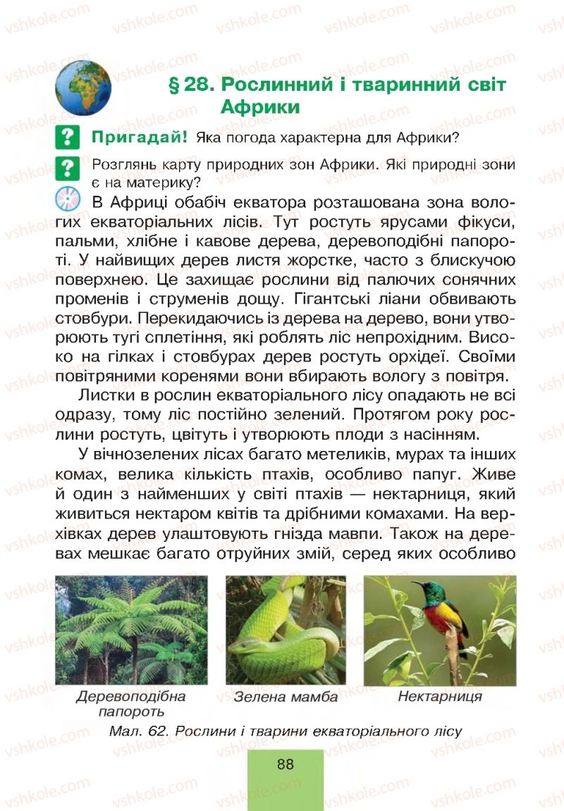 Страница 88 | Підручник Природознавство 4 клас Т.В. Гладюк, М.М. Гладюк 2015