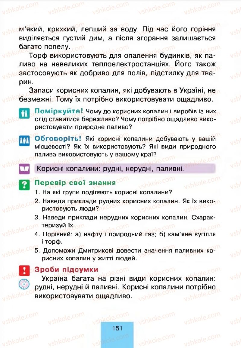 Страница 151 | Підручник Природознавство 4 клас Т.В. Гладюк, М.М. Гладюк 2015
