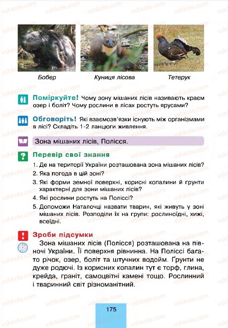Страница 175 | Підручник Природознавство 4 клас Т.В. Гладюк, М.М. Гладюк 2015