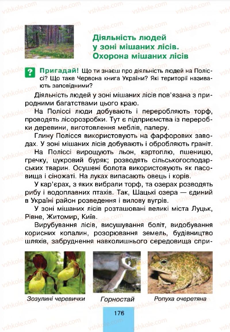 Страница 176 | Підручник Природознавство 4 клас Т.В. Гладюк, М.М. Гладюк 2015