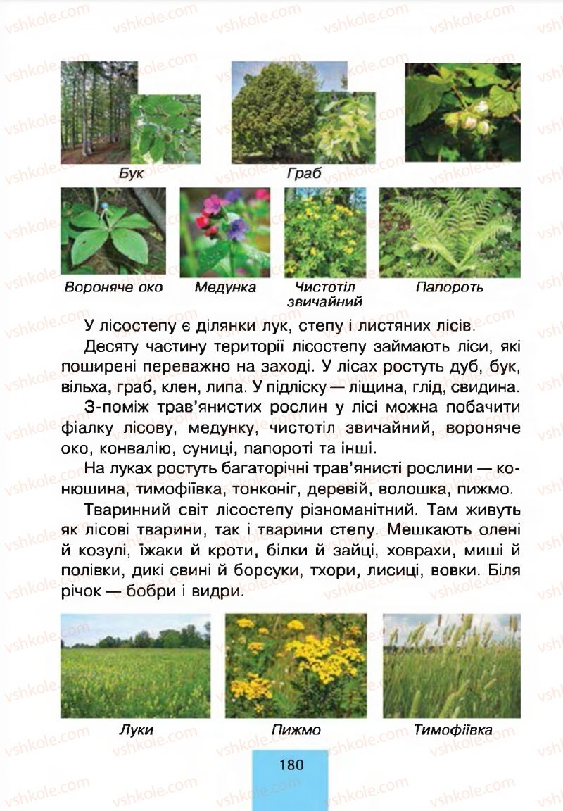 Страница 180 | Підручник Природознавство 4 клас Т.В. Гладюк, М.М. Гладюк 2015