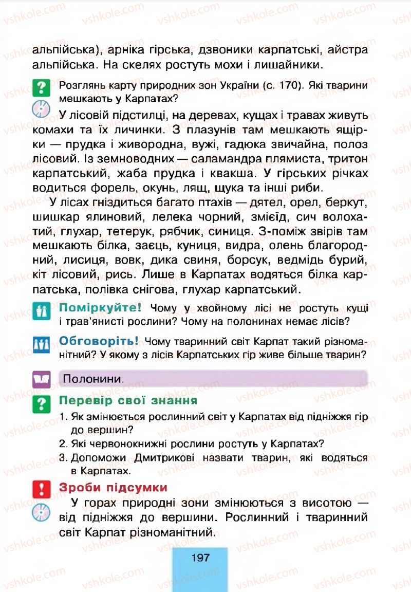 Страница 197 | Підручник Природознавство 4 клас Т.В. Гладюк, М.М. Гладюк 2015