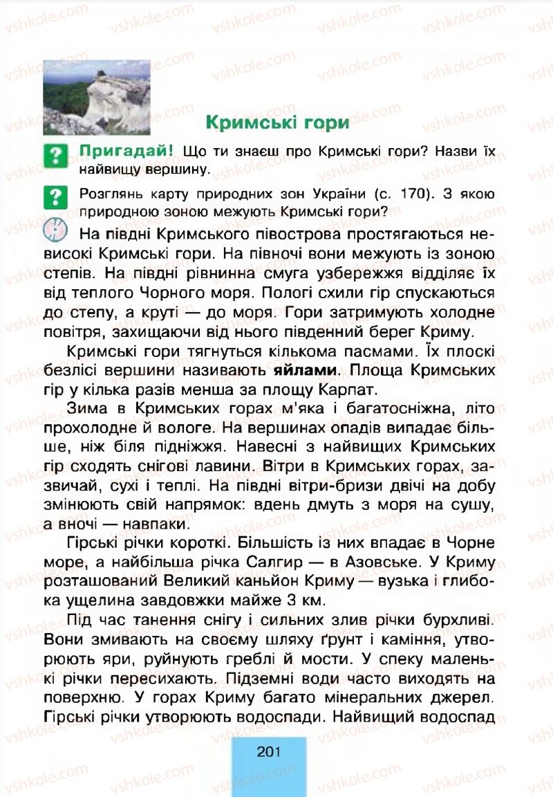 Страница 201 | Підручник Природознавство 4 клас Т.В. Гладюк, М.М. Гладюк 2015