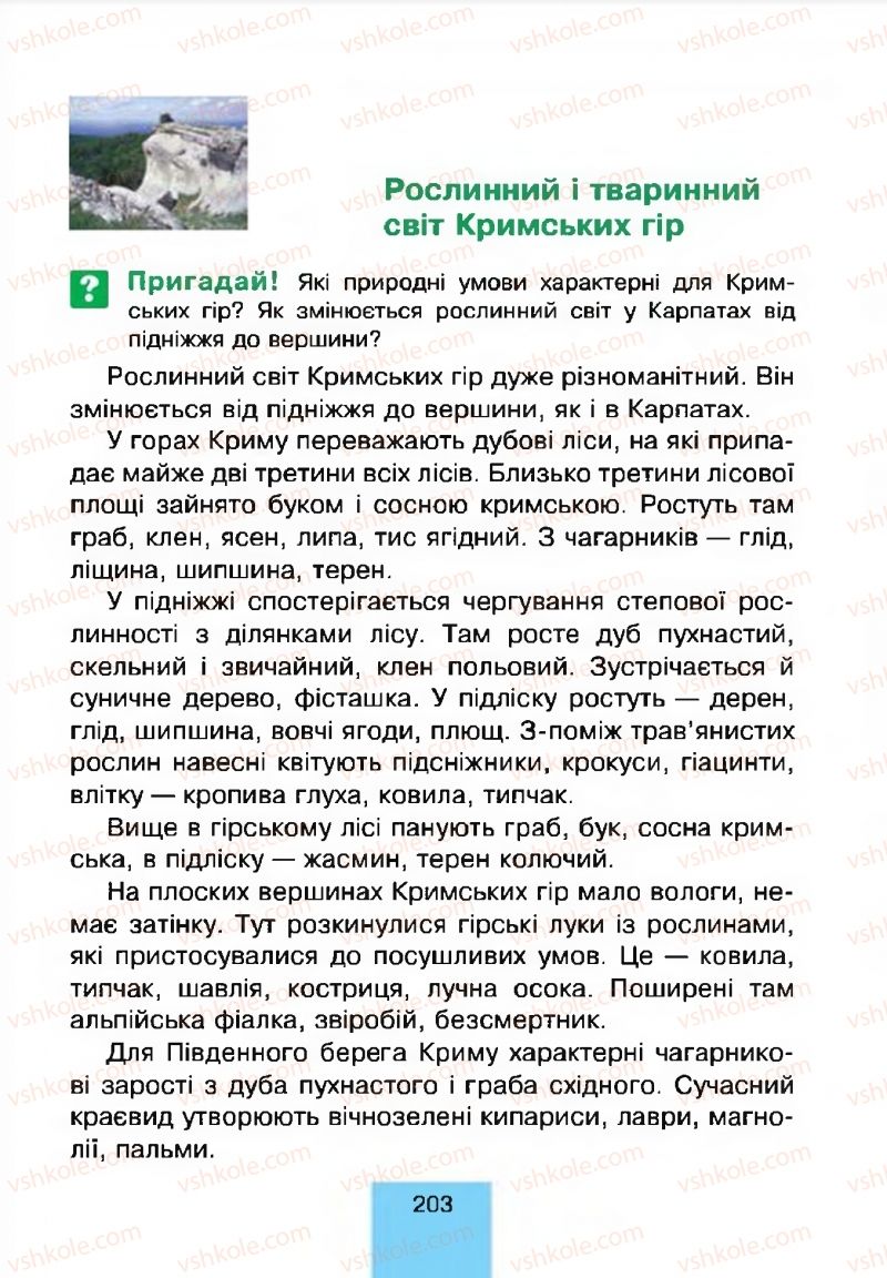 Страница 203 | Підручник Природознавство 4 клас Т.В. Гладюк, М.М. Гладюк 2015
