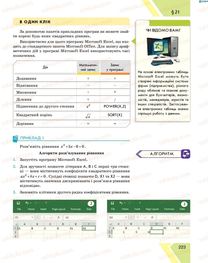 Страница 223 | Підручник Алгебра 8 клас Н.С. Прокопенко, Ю.О. Захарійченко, Н.Л. Кінащук 2016