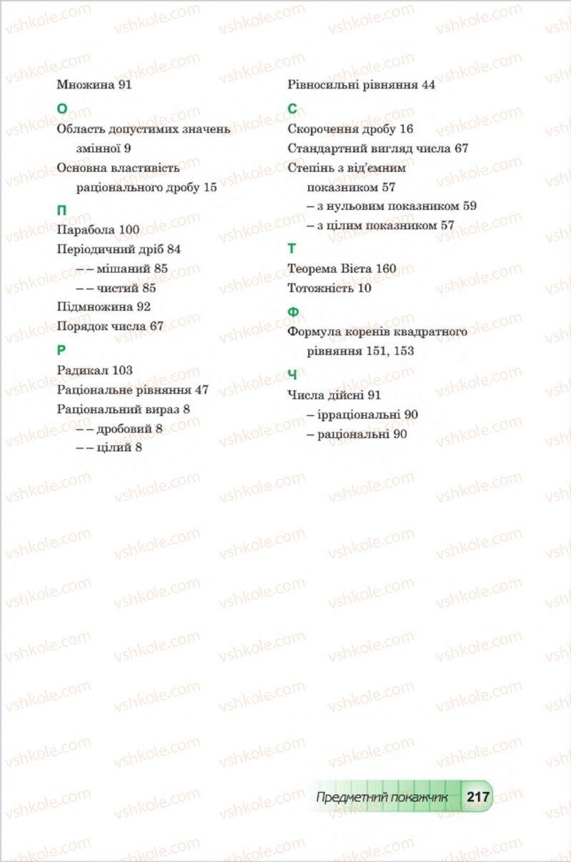 Страница 217 | Підручник Алгебра 8 клас Ю.І. Мальований, Г.М. Возняк, Г.М. Литвиненко 2016