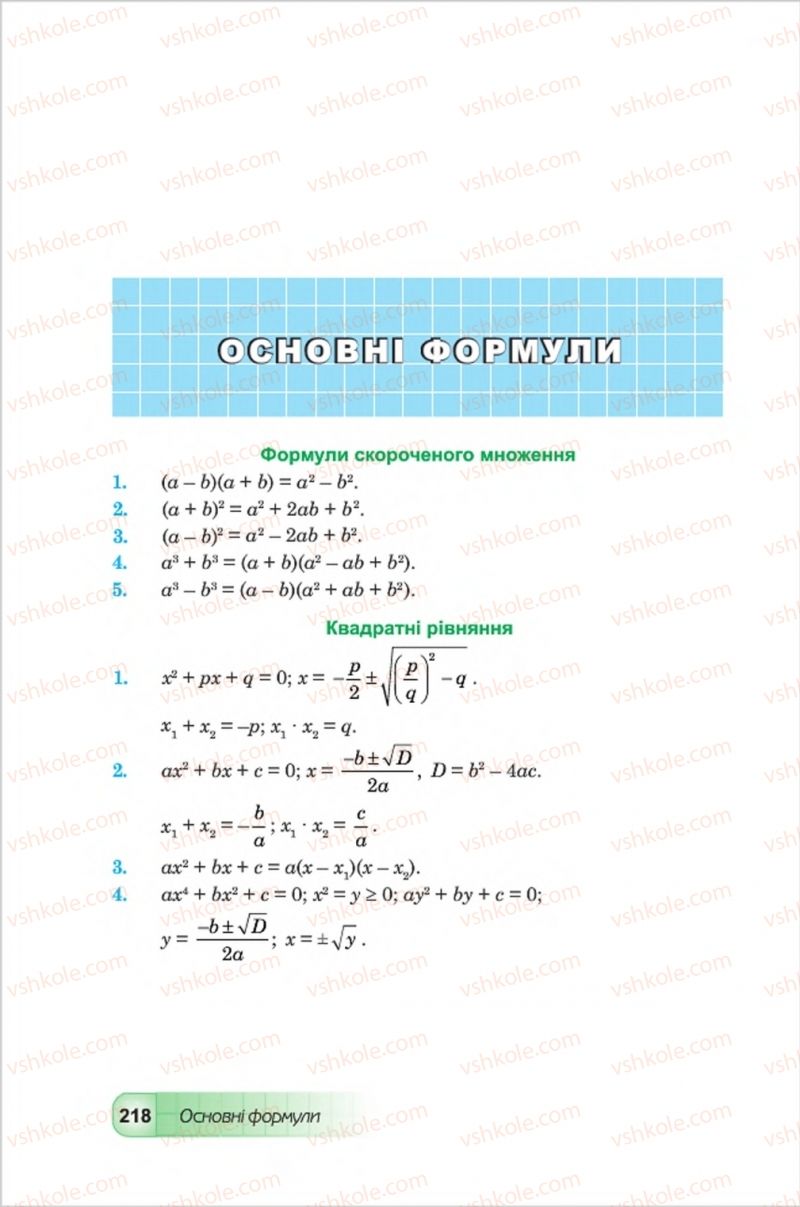 Страница 218 | Підручник Алгебра 8 клас Ю.І. Мальований, Г.М. Возняк, Г.М. Литвиненко 2016