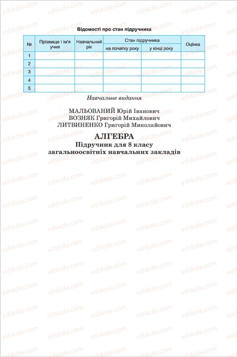 Страница 223 | Підручник Алгебра 8 клас Ю.І. Мальований, Г.М. Возняк, Г.М. Литвиненко 2016
