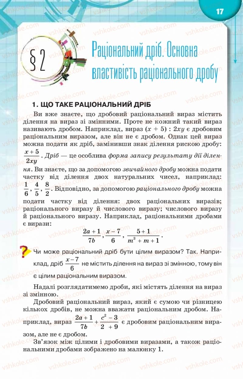 Страница 17 | Підручник Алгебра 8 клас Н.А. Тарасенкова, І.М. Богатирьова, О.М. Коломієць 2016