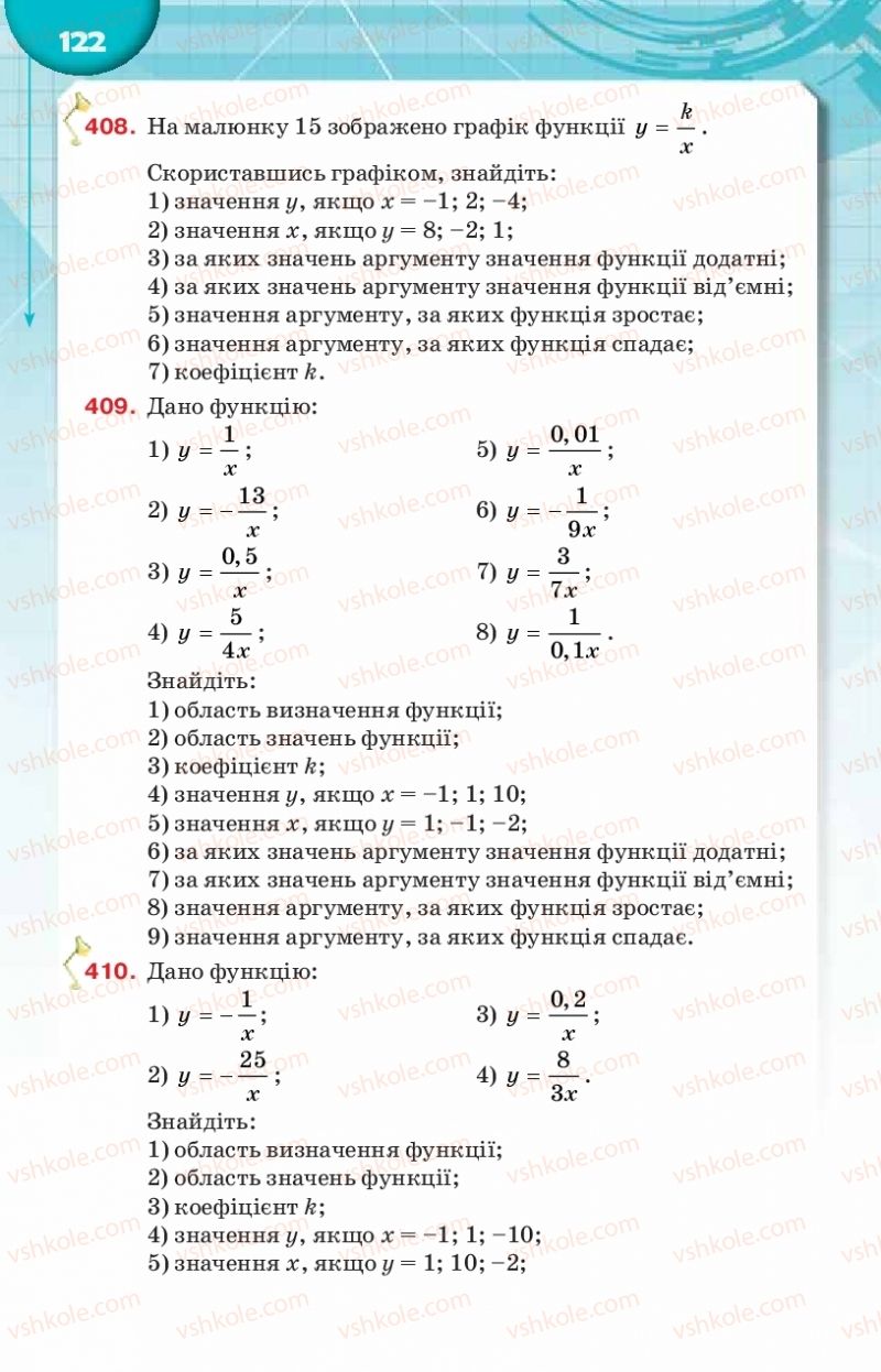 Страница 122 | Підручник Алгебра 8 клас Н.А. Тарасенкова, І.М. Богатирьова, О.М. Коломієць 2016