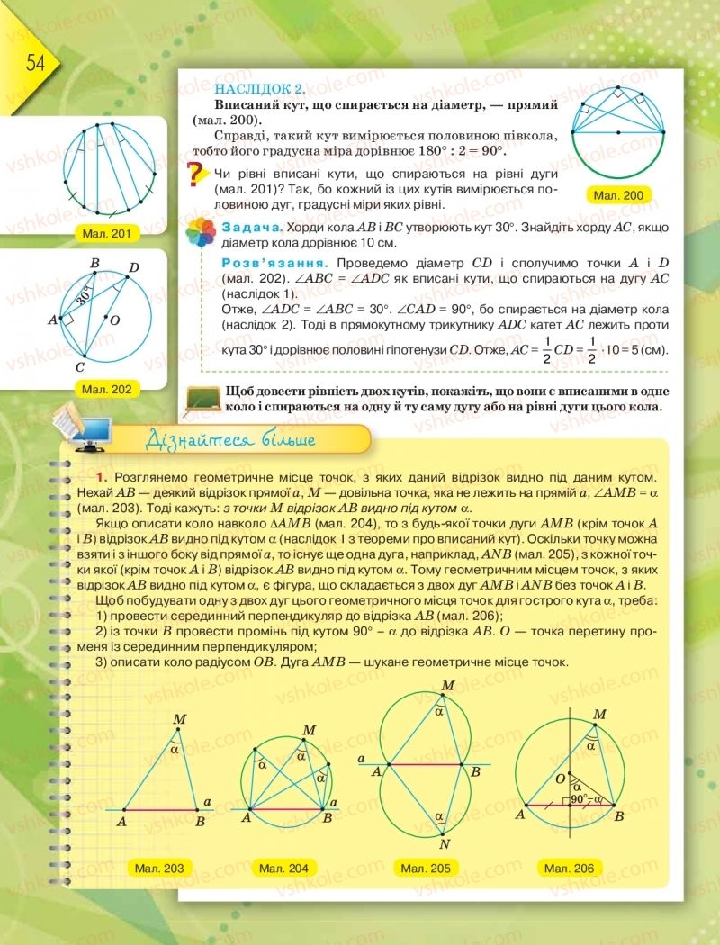 Страница 54 | Підручник Геометрія 8 клас М.І. Бурда, Н.А. Тарасенкова 2016