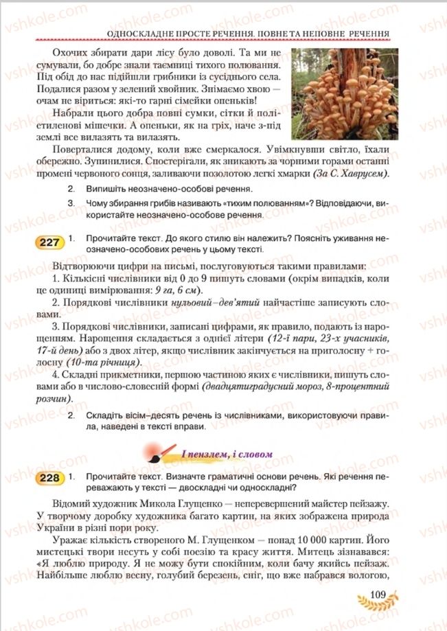 Страница 109 | Підручник Українська мова 8 клас С.Я. Єрмоленко, В.Т. Сичова, М.Г. Жук 2016