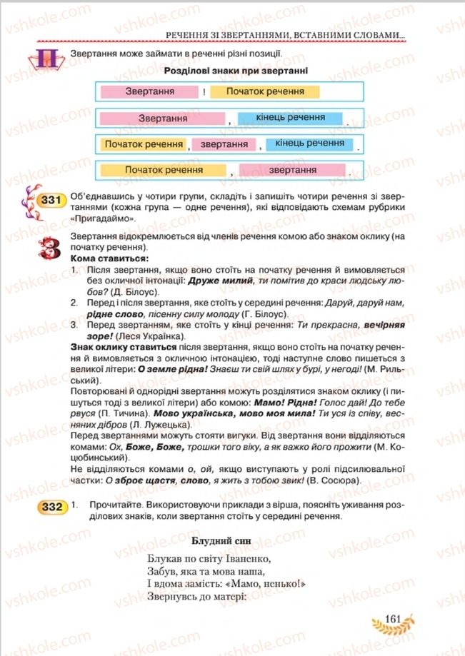 Страница 161 | Підручник Українська мова 8 клас С.Я. Єрмоленко, В.Т. Сичова, М.Г. Жук 2016