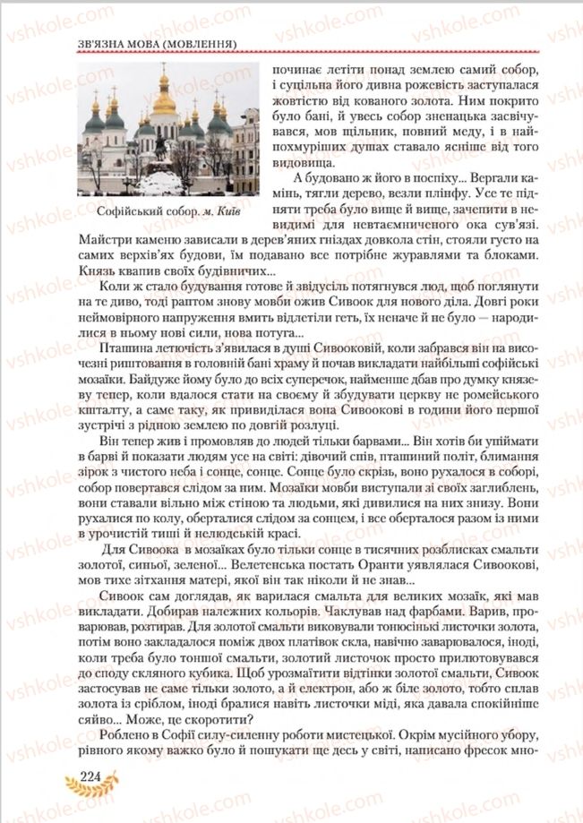 Страница 224 | Підручник Українська мова 8 клас С.Я. Єрмоленко, В.Т. Сичова, М.Г. Жук 2016