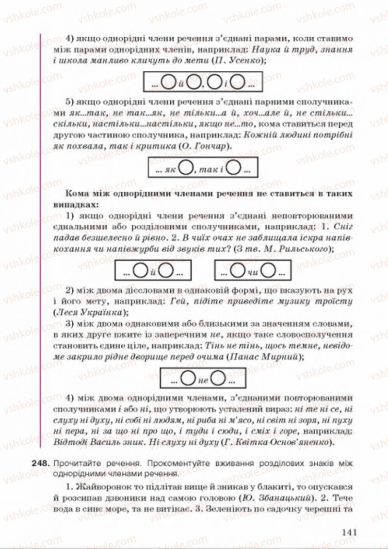 Страница 141 | Підручник Українська мова 8 клас А.А. Ворон, В.А. Солопенко 2016