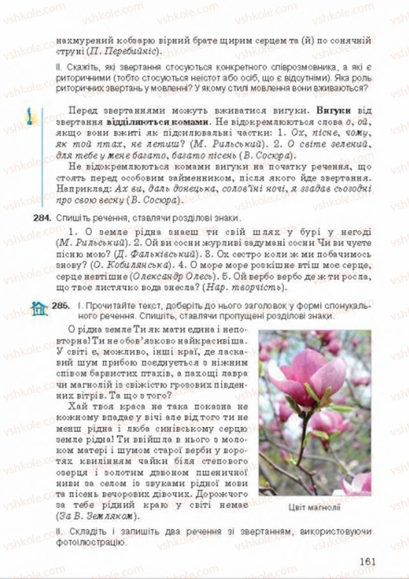 Страница 161 | Підручник Українська мова 8 клас А.А. Ворон, В.А. Солопенко 2016