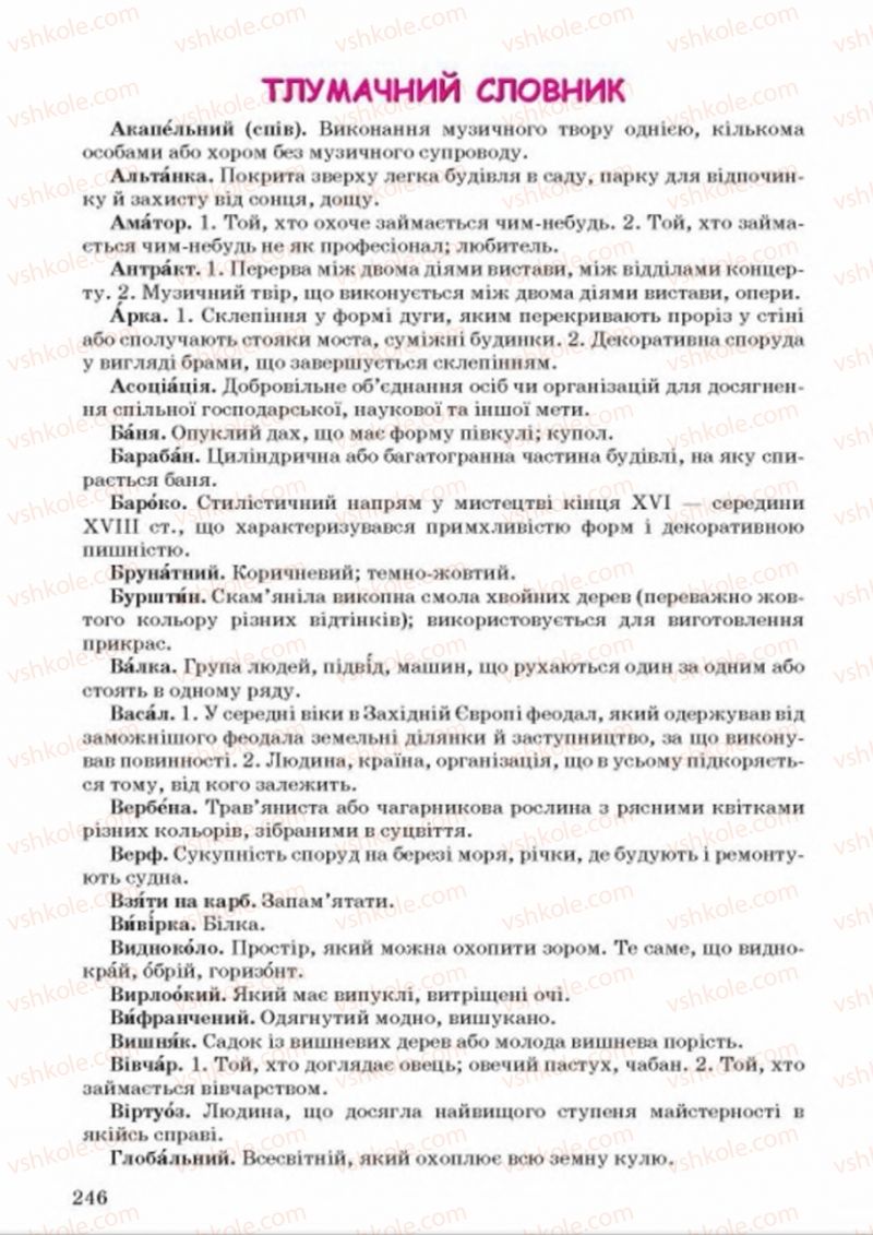 Страница 246 | Підручник Українська мова 8 клас А.А. Ворон, В.А. Солопенко 2016