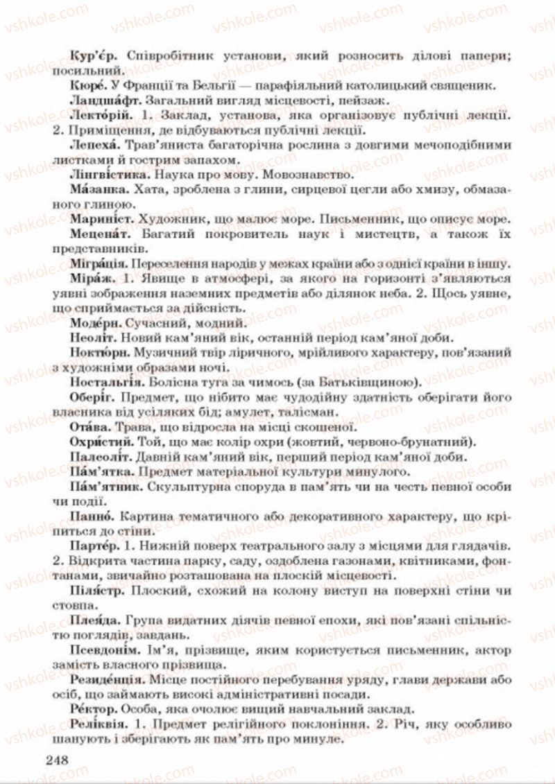 Страница 248 | Підручник Українська мова 8 клас А.А. Ворон, В.А. Солопенко 2016