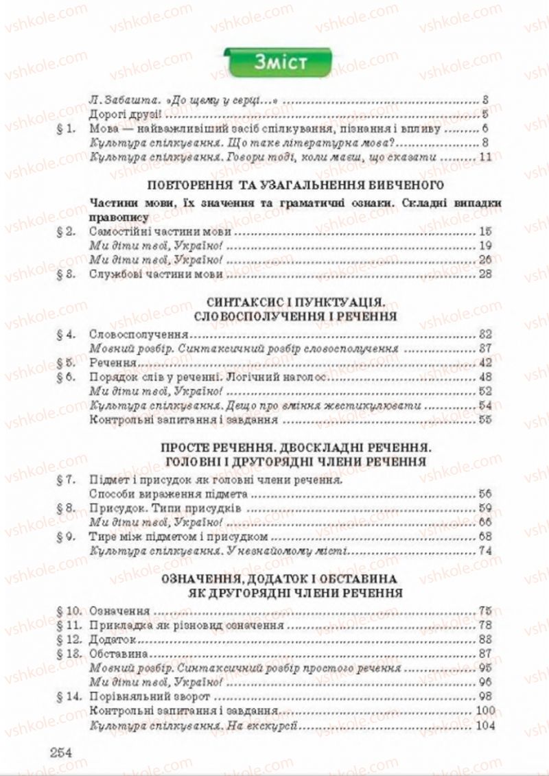 Страница 254 | Підручник Українська мова 8 клас А.А. Ворон, В.А. Солопенко 2016