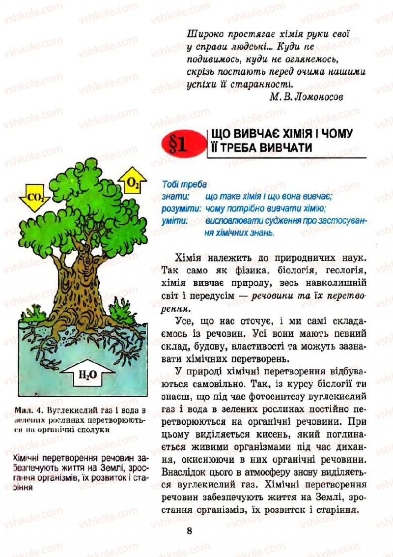Страница 8 | Підручник Хімія 7 клас Н.М. Буринська 2007