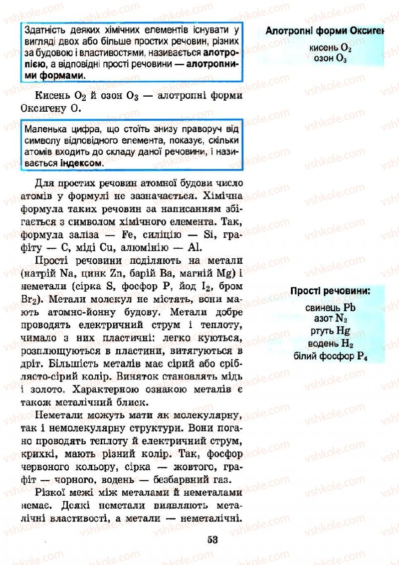 Страница 53 | Підручник Хімія 7 клас Н.М. Буринська 2007