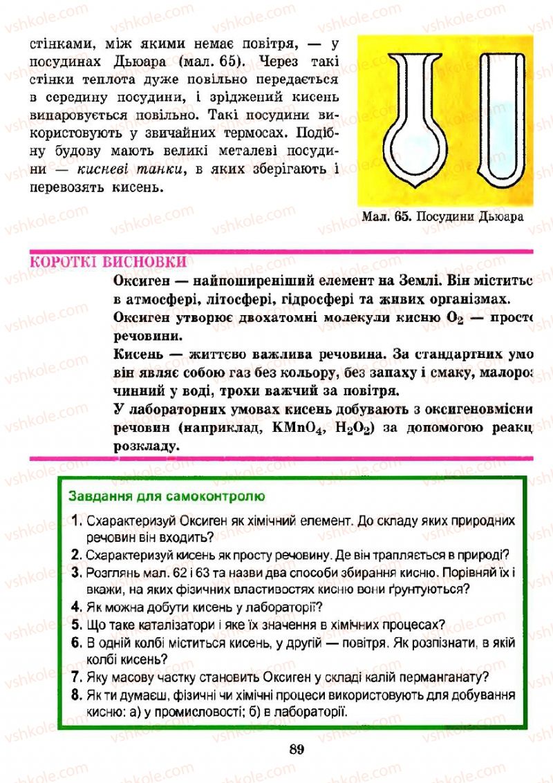 Страница 89 | Підручник Хімія 7 клас Н.М. Буринська 2007