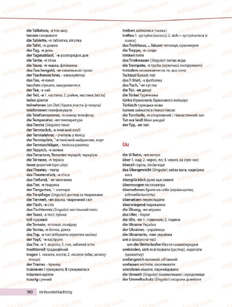 Страница 180 | Підручник Німецька мова 8 клас Н.П. Басай 2016 4 рік навчання
