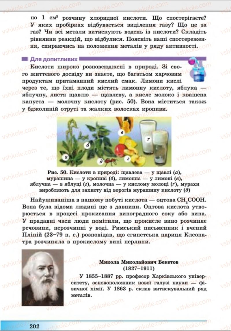 Страница 202 | Підручник Хімія 8 клас А.М. Бутенко 2016 Поглиблене вивчення