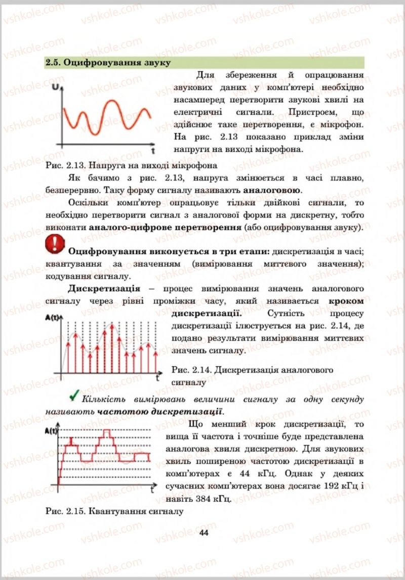 Страница 44 | Підручник Інформатика 8 клас А.М. Гуржій, Л.А. Карташова, В.В. Лапінський 2016 Поглиблене вивчення