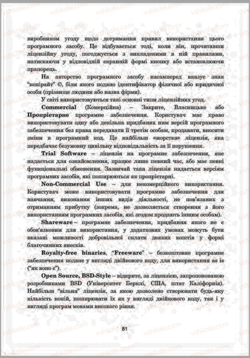 Страница 81 | Підручник Інформатика 8 клас А.М. Гуржій, Л.А. Карташова, В.В. Лапінський 2016 Поглиблене вивчення