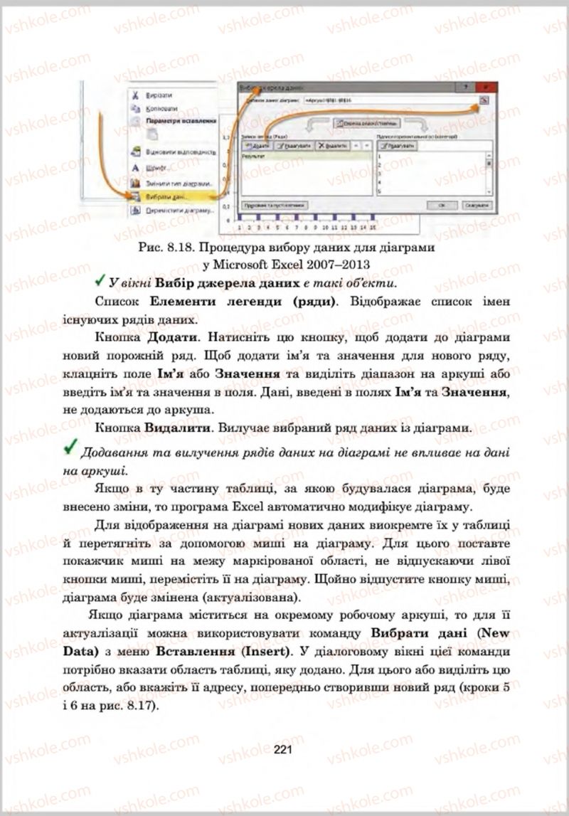 Страница 221 | Підручник Інформатика 8 клас А.М. Гуржій, Л.А. Карташова, В.В. Лапінський 2016 Поглиблене вивчення