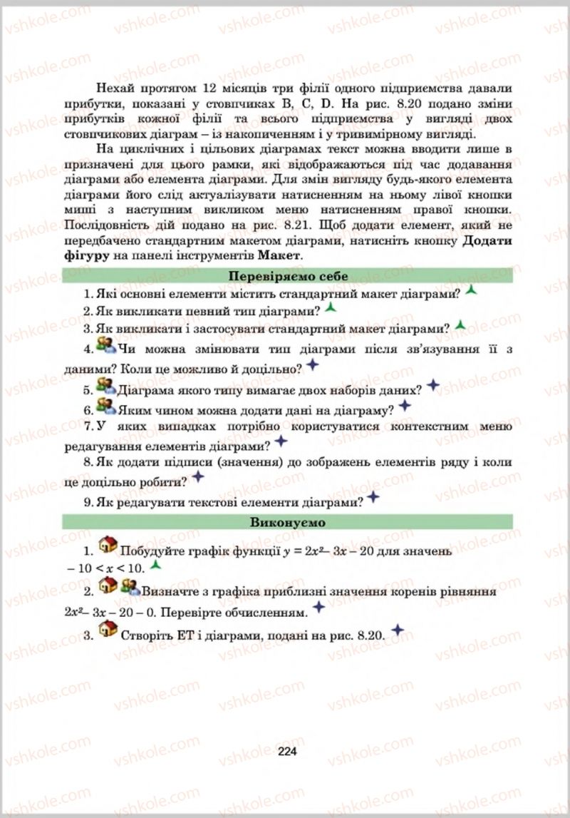 Страница 224 | Підручник Інформатика 8 клас А.М. Гуржій, Л.А. Карташова, В.В. Лапінський 2016 Поглиблене вивчення