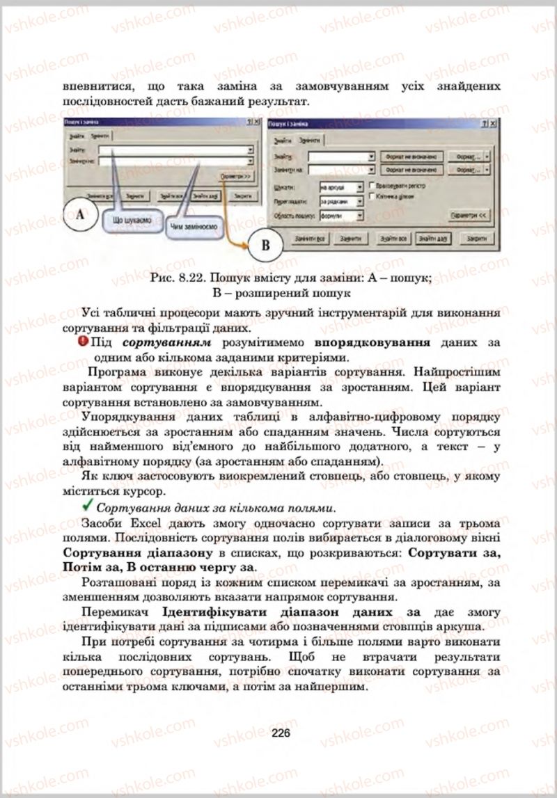 Страница 226 | Підручник Інформатика 8 клас А.М. Гуржій, Л.А. Карташова, В.В. Лапінський 2016 Поглиблене вивчення