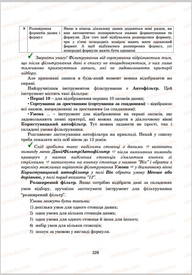 Страница 229 | Підручник Інформатика 8 клас А.М. Гуржій, Л.А. Карташова, В.В. Лапінський 2016 Поглиблене вивчення