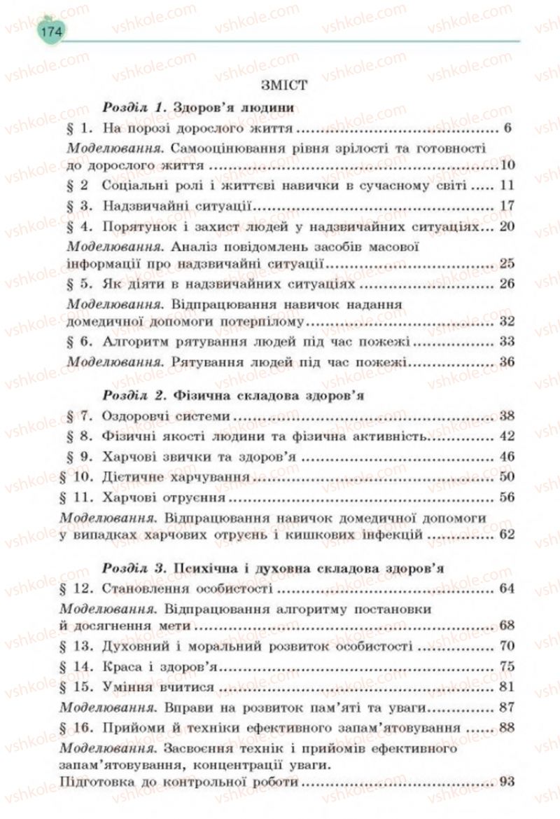 Страница 174 | Підручник Основи здоров'я 8 клас Н.І. Гущина, С.В. Василенко, Л.П. Колотій 2016