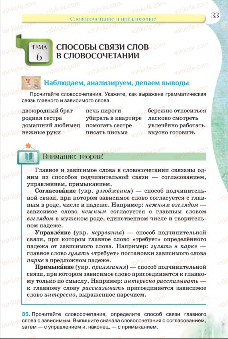 Страница 33 | Підручник Русский язык 8 клас Л.В Давидюк, В.И. Стативка 2016 8 год обучения